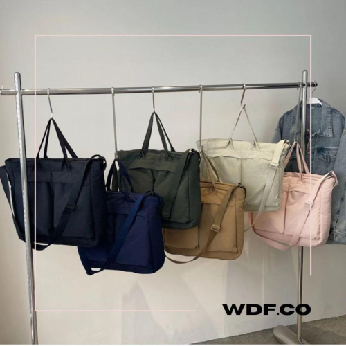WDF.CO現貨│2024日式大托特包│藍黑綠白粉卡4色通勤包│多口袋包 │尼龍布包 │空氣書包│外出包│大容量│