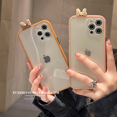 立體可愛蝴蝶結適用iphone13/12pro max蘋果11手機殼iphonex軟硅膠xsmax創意x/xr日韓8pl