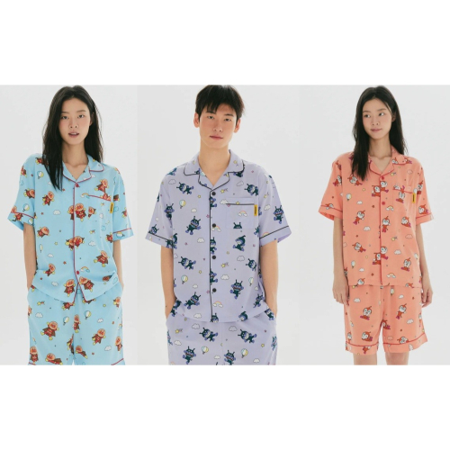 現貨 韓國 SPAO 麵包超人 細菌人 小病毒 睡衣 短褲 短袖 居家服 聯名款 整套 套裝