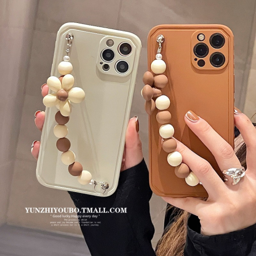 側邊愛心花朵鏈條適用iphone13/12promax蘋果11手機殼iphonex硅膠xsmax新款xr日韓8plus女