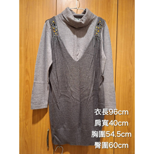 全新商品,女士冬季高領毛料珠花亮片寶石背心裙,適合尺碼L-XL