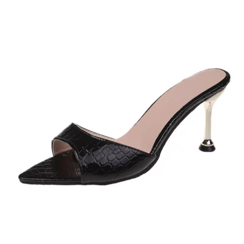 高跟鞋 歐美風超女士涼拖鞋Womenslippers大碼43細跟露趾涼鞋女