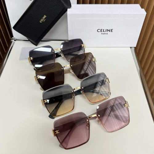 思琳墨鏡 CELINE太陽鏡 凱旋門墨鏡 無框墨鏡 墨鏡女 CL40237墨鏡 鑽石切割工藝太陽鏡 走秀款墨鏡 時尚復古
