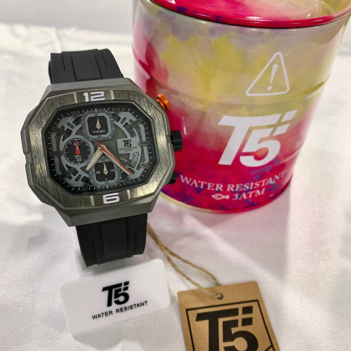 (6色可選)(Little bee小蜜蜂精品)美國潮牌 T5 計時功能 石英橡膠錶