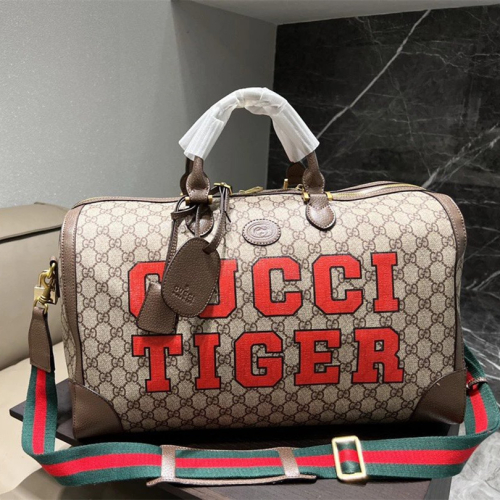 GUCCI古馳包包 男生健身包 旅行袋 大容量收納袋 單肩包 側背包 斜背包 多功能背包 行李袋 經典老花印花包