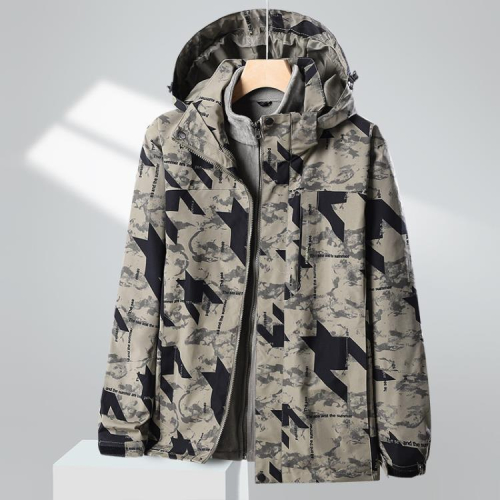 外套 沖鋒衣男加絨加厚三合一可拆卸秋冬戶外防風防水情侶登山服男